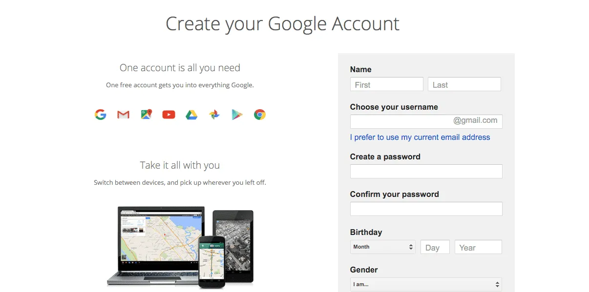 Create account